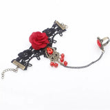 Europe America Retro Lace Red Rose Metal Bracelet Show Temperament
