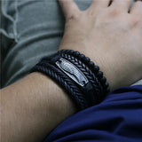 Guitar Leaf Charm Leather Bracelets Set Men Women Jewelry