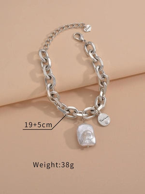 Akizoom Sweet Beads Bangle Bracelet Alloy Charm Valentines Birthday Gift
