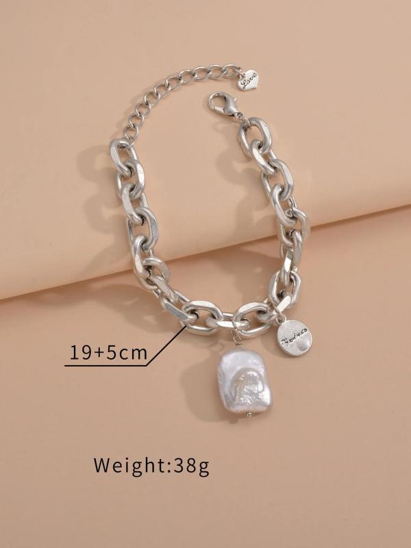Akizoom Sweet Beads Bangle Bracelet Alloy Charm Valentines Birthday Gift