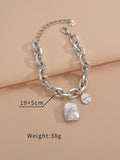 Akizoom Sweet Beads Bangle Bracelet Alloy Charm Valentines Birthday Gift
