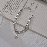 Akizoom Sweet Beads Bangle Bracelet Alloy Charm Valentines Birthday Gift