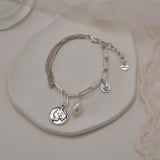 Akizoom Sweet Beads Bangle Bracelet Alloy Charm Valentines Birthday Gift