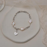 Akizoom Sweet Beads Bangle Bracelet Alloy Charm Valentines Birthday Gift