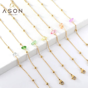 Colorful Cubic Zirconia Chain Bracelet