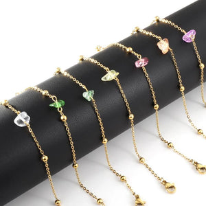 Colorful Cubic Zirconia Chain Bracelet