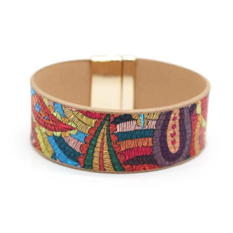 Ethnic Wrap Leather Bracelet Chain Rope Lightning Heartbeat Bracelet