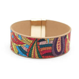Ethnic Wrap Leather Bracelet Chain Rope Lightning Heartbeat Bracelet