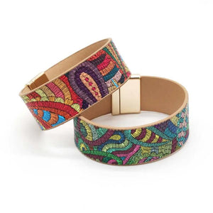 Ethnic Wrap Leather Bracelet Chain Rope Lightning Heartbeat Bracelet