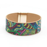 Ethnic Wrap Leather Bracelet Chain Rope Lightning Heartbeat Bracelet