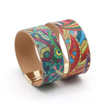 Ethnic Wrap Leather Bracelet Chain Rope Lightning Heartbeat Bracelet