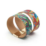 Ethnic Wrap Leather Bracelet Chain Rope Lightning Heartbeat Bracelet