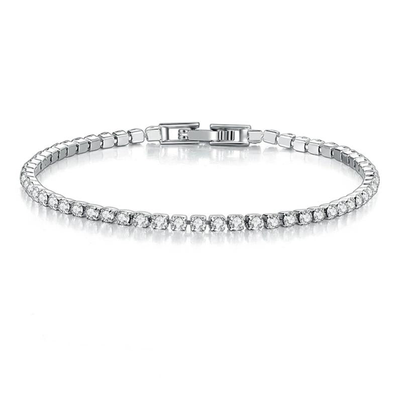 Dainty Cubic Zircon 14K Plated Buckle Tennis Bracelet