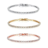 Dainty Cubic Zircon 14K Plated Buckle Tennis Bracelet