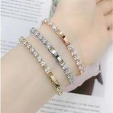 Dainty Cubic Zircon 14K Plated Buckle Tennis Bracelet