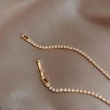 Dainty Cubic Zircon 14K Plated Buckle Tennis Bracelet