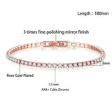 Dainty Cubic Zircon 14K Plated Buckle Tennis Bracelet