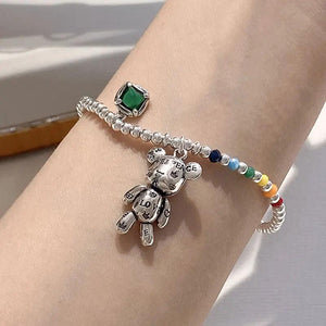 Colorful Bear Pendant Bracelet Sweet Jewelry