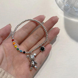 Colorful Bear Pendant Bracelet Sweet Jewelry