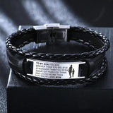 Stainless Steel Leather Bracelet LOVE MOM TO MY SON Adjustable
