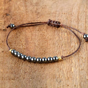 Vegan Hematite Friendship Bracelet Unisex Punk Hiphop Couples Beads Braclet