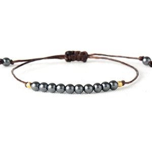 Vegan Hematite Friendship Bracelet Unisex Punk Hiphop Couples Beads Braclet