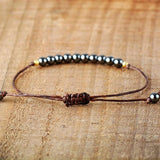 Vegan Hematite Friendship Bracelet Unisex Punk Hiphop Couples Beads Braclet
