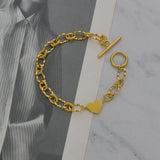 Heart Bracelet Stainless Steel Chain Delicate Women Jewelry Gift