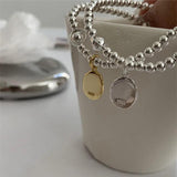 Silver Smile Pendant Bracelet for Girls Sweet Romantic Jewelry Style