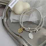 Silver Smile Pendant Bracelet for Girls Sweet Romantic Jewelry Style