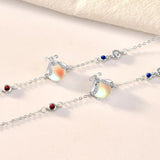 Silver Moonstone Insect Charm Bracelet Women Girls Party Jewelry