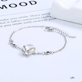 Silver Moonstone Insect Charm Bracelet Women Girls Party Jewelry