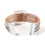 Leather Wrist Cuff Wrap Bracelet With Megnet Clasp - Lady Girl Birthday Gift