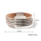 Leather Wrist Cuff Wrap Bracelet With Megnet Clasp - Lady Girl Birthday Gift