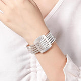 Leather Wrist Cuff Wrap Bracelet With Megnet Clasp - Lady Girl Birthday Gift