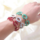 Vintage Acrylic Chain Bracelets for Women Resin Bangles Chunky Wrist Jewelry
