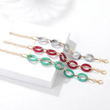 Vintage Acrylic Chain Bracelets for Women Resin Bangles Chunky Wrist Jewelry