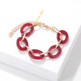 Vintage Acrylic Chain Bracelets for Women Resin Bangles Chunky Wrist Jewelry