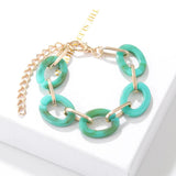 Vintage Acrylic Chain Bracelets for Women Resin Bangles Chunky Wrist Jewelry