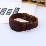 Retro Leather Bracelet Brown Wrap Wristband Vintage Wide Strap