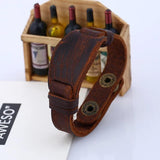 Retro Leather Bracelet Brown Wrap Wristband Vintage Wide Strap