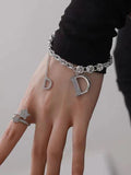 Zircon D Letter Pendant Bracelet Classic Jewelry Woman Party Accessories