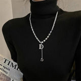 Zircon D Letter Pendant Bracelet Classic Jewelry Woman Party Accessories