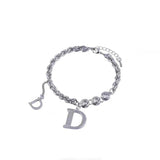 Zircon D Letter Pendant Bracelet Classic Jewelry Woman Party Accessories