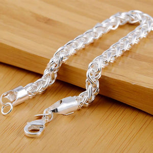 Silver Twist Chain Bracelet & Bangles Men's Jewelry