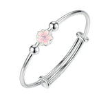 Silver Pink Cherry Blossoms Charm Bracelet & Bangle