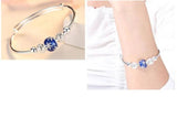 Silver Pink Cherry Blossoms Charm Bracelet & Bangle