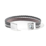 Women Multi-Layer Leather Wrap Bracelet Gray Wristband Braided Rope Cuff Bangle