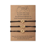 Sun Moon Star Bracelet Set Stainless Steel Couple Bracelets Jewelry