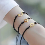 Sun Moon Star Bracelet Set Stainless Steel Couple Bracelets Jewelry